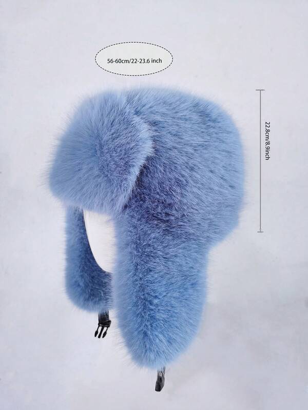 1pc Thick Faux Fur Trapper Hat, Hat And Scarf Set Suitable For Autumn/Winter Outdoor Activities, Warm & Versatile For Hiking, Skiing, Cycling And Daily Wear, Retro Acrylic Bucket Hat, Thermal Lined Aviator Hat, Halloween Gift