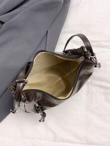 2023秋季新款韩版时尚女背包休闲大容量多功能单肩包带链条 - 咖啡 - 查看 9