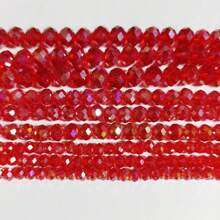 1 Strand 4/6/8mm Faceted Glass Austria Crystal Beads, Rondelle Loose Spacer Beads For Jewelry Making DIY Bracelets, Necklaces, Earrings, Bag Design