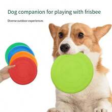 3pcs Dog Flying Disc, Dogs Training Interactive Toys, Pet Flying Disc Chew Toy, Pet Silicone Soft Training Discs, Puppy Flyer Toy Dog Flyer, Lightweight Soft Floating Saucer - Multicolor - View 1