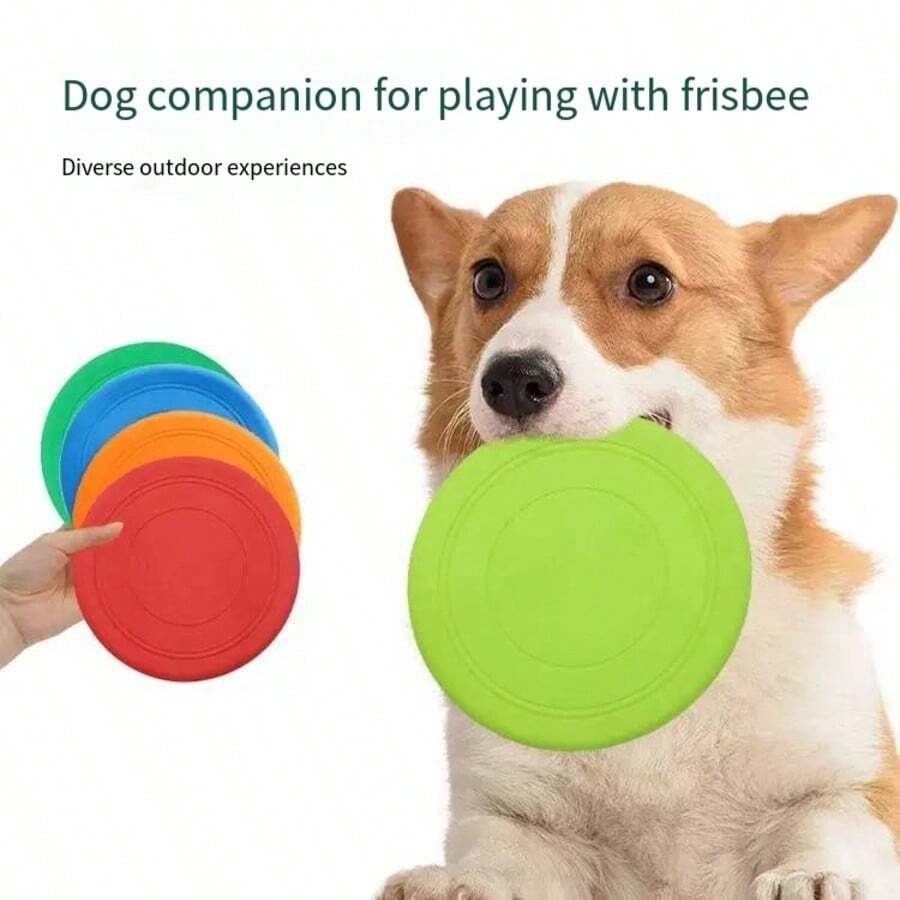 3pcs Dog Flying Disc, Dogs Training Interactive Toys, Pet Flying Disc Chew Toy, Pet Silicone Soft Training Discs, Puppy Flyer Toy Dog Flyer, Lightweight Soft Floating Saucer - Multicolor - View 1
