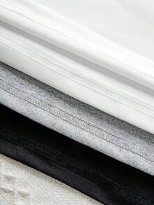 Set de 3 camisetas de punto de cuello redondo de manga larga y unicolor para mujer, cómodas y cálidas para otoño/invierno - Multicolor - Ver 6