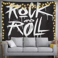 Feelacle Rock And Roll Tapestry 60" X 40" Rock`N`Roll Wall Hanging Party Decorations Home Decor For Bedroom Living Room Dorm (150 X 100cm) : Home & Kitchen - Người tình hôn gợi cảm - Xem 9