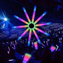 CamelParty 100 PCS LED Foam Glow Sticks, Glow Sticks Bulk Party Pack With 3 Modes Colorful Flashing, Glow In The Dark Party Supplies, Light Up Foam Sticks For Wedding, July 4th, Birthday, Raves, Concert - Nhiều màu - Xem 8