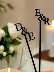 Custom Wedding Drink Stirrers, Signature Drink, Personalized Cocktail Bar Stir Sticks, Cocktail Bar Accessories Wedding Tags Party Stick Colors Available - Multicolor - View 3