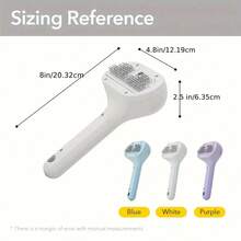 3-In-1 Pet Epilator & Massager With 140 Soft Stainless Steel Combs, Silent And Painless Grooming Tools, USB Rechargeable, Water Tank & Release Button For Cats & Dogs, Cat Grooming Brush - 白色貓刷 - 查看 6