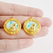 1pc/2pcs Luxury Delicate 304 Stainless Steel Electroplated Pendant Charms, Suitable For DIY Jewelry, Jewelry Making, Crafts - Ocean Life, Cherry, Flower Designs - Color - View 50