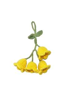 手工钩针百合花吊坠 - 亚克力编织饰品，适合 DIY 汽车装饰，完美的女士礼物配件，适合女性的冬季内饰汽车配件 - 彩色 - 查看 10