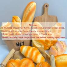 1 件慢回弹舒缓减压玩具仿真面包创意玩具甜甜圈吐司片 - 米色 - 查看 4