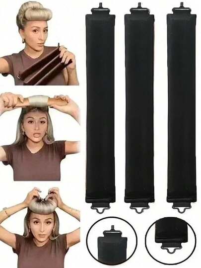 3pcs Satin No-Heat Curling Wand, Hair Curler And Hot Curler, Made Of Soft High-Elasticity Rubber Filling, No-Heat Curler, Hair Styling Kit, Hair Tool Kit, Home Beauty Women Accessory Gifts ,Hair Styling Tools