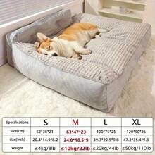 1PC Extra Large Dog Beds 120cm/47Inch For Large Dogs, Luxury Orthopedic Pet Sofa With Detachable Design, Machine Washable, Non-Slip Bottom, Fit For Breeds Sized 15 To 50 Kg, All Season Use, High-Density Filling Soft And Comfortable - Grey - View 15