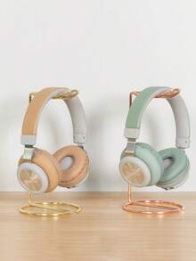 1pc Metal Headphone Stand, Desk Headphone Holder Suitable For All Headphone Sizes, Gold/Rose Gold/Silver - Multicolor - View 5