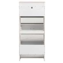 SoBuy 3 Flip-Drawers Shoe Cabinet Shoe Rack Shoe Storage Cupboard Organizer Blue W53 X D24 X H118cm FSR94-B - 黑與白 - 查看 4
