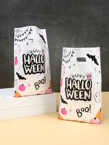 10/25/50Pcs Halloween Gift Bag With Handle,Pumpkin,Ghost,Bat Design Hand-Held Gift Wrapping Bag,Cute Halloween Gift Packaging Bag,Halloween Candy Bag,Halloween Snack Food Storage Bag,Halloween Party Favor Bag,Tote Bag,Trick Or Treat Decoration For Halloween,Halloween Party Decorations,Happy Halloween Decor,Festival Home Gathering Favors,Organization And Storage