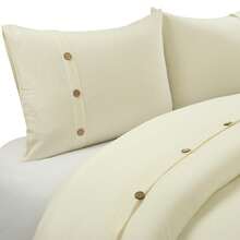 LUSH DECOR Belgian Flax Prewashed Linen Rich Cotton Blend Duvet Cover White 3Pc Set King/Cal King Halloween-Fall Decor-Room Decor - Ngà voi - Xem 5