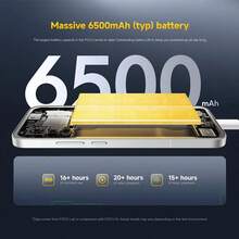 Xiaomi POCO F7 Global Version Smartphone NFC Flagship Snapdragon® 8s Gen 4 Flagship TSMC 4nm Process Massive 6500mAh (Typ) Battery 90W HyperCharge Up To 22.5W Reverse Charging 6.83"1.5K 120Hz AMOLED Display 50MP Camera With OIS​ IP68 Dust And Water Resistance​ LPDDR5X + UFS 4.1 In-Screen Fingerprint SensorAI Face Unlock Supports 5G Powered By Xiaomi HyperOS 2 X-Axis Linear Vibration Motor - Silver - View 5