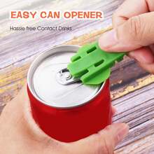 12pcs Manual Easy Can Opener, Soda Beer Can Top Ring Opener Tool, Leak-Proof Beverage Can Lid Opener, For Soda, Cola, Beer, Sparkling Water, Aluminum Cans - Multicolor - View 2