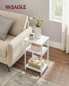 VASAGLE Side Table, Small End Table, Tall Nightstand For Living Room, Bedroom, Office, Bathroom, White - 白色 - 查看 2