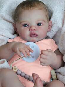 Muñeca bebé Reborn de 45 cm estilo pradera, muñeca de vinilo y silicona suave de 18 pulgadas con Body completo, piel pintada en 3D con venas visibles, miembros de vinilo con detalles realistas y cabello pintado a mano, muñeca artesanal coleccionable - Regalo de Navidad/Cumpleaños/Acción de Gracias