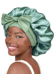 1pc Luxurious Satin & Silk Bonnet For Sleeping - Adjustable Comfort Fit With Tie Band - Unisex Night Hair Protection For Men & Women Home Bathroom Decor Spring Summer Autumn Winter Shower Towels For Beauty Salon, Hotel Sports,Home Essentials, Towel, Skin Care