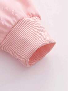 Sudadera con capucha casual con estampado de lazo y letras para adolescentes. Adecuada para uso diario, fiestas, escuela, asistir a festivales de música, vacaciones, ir y venir. - Rosa - Ver 6