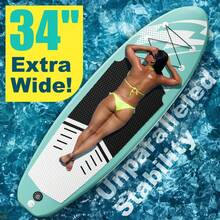 Inflatable Paddle Board Stand Up Paddleboards With Premium Accessories Pump, Adjustable Paddle, Leash, Three Fins, Backpack - Blue - View 4