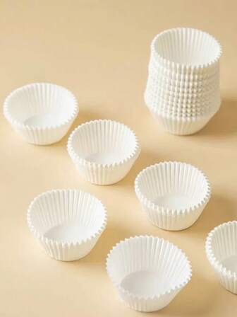 500/400/300/200/100pcs Mini Baking Cups - Heat Resistant Grease-Proof Liners, Suitable For Cupcakes, Ice Cream, Custard Tarts, Muffins And Cookies, Ideal For Home Baking, Cake Shops, Birthday Parties, Weddings, Afternoon Tea And Holiday Celebrations (Size: 8.5*3.5*2.5cm)