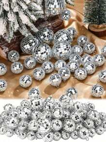 10pcs Disco Ball Set In Assorted Sizes - 1.18/1.57/3.15 Inches - Various Round Silver Disco Balls, Suitable For 70s 80s Disco Themed Birthday, New Year, Party, Home Decor, Christmas Gifts, Disco Ball Decorations Christmas Decorations Room Decor Winter Christmas Decorations Home Christmas Gifts Christmas Decor