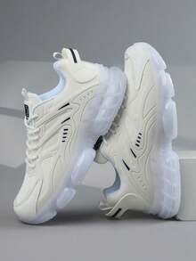 低帮男士运动鞋男式运动鞋休闲跑步鞋慢跑鞋男士步行鞋时尚渐变红色鞋类网球街头服饰 - 白色 - 查看 4