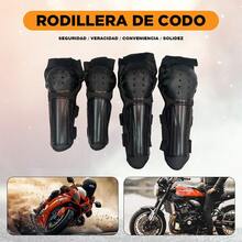 Rodilleras Coderas Motociclista Y Bicicletas Protección 4 PAZ - Negro - Ver 1