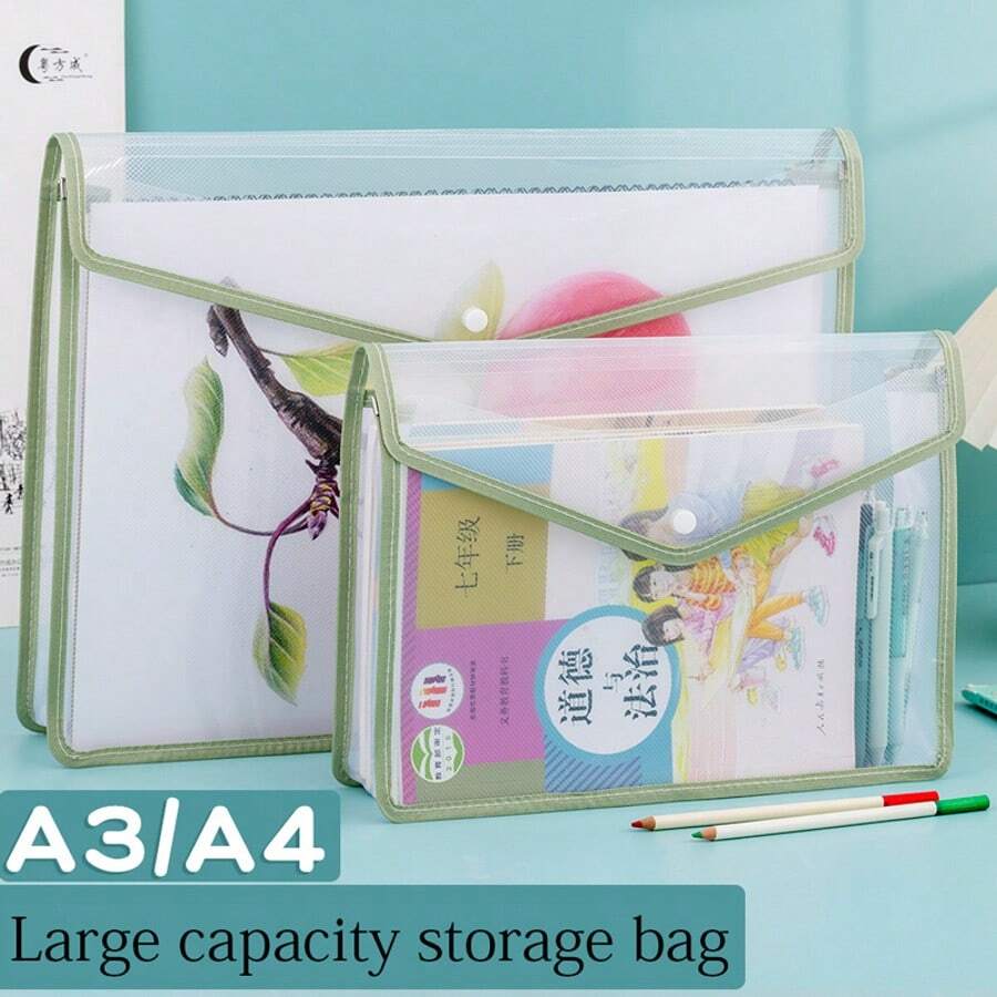 Geantă transparentă A4 pentru dosare, pentru lecții suplimentare, hârtie de testare pentru studenți și geantă de depozitare pentru manuale, geantă de artă impermeabilă A3 de mare capacitate, geantă de depozitare diverse