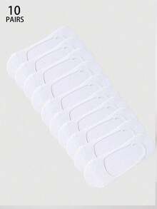 10/12 双女士结饰简约船袜隐形袜，防滑透气针织面料，适合春夏季休闲通勤运动返校礼物 - 彩色 - 查看 10