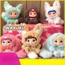 1pc WAKUKU 2nd Generation Mischievous Series Ceramic Fox & Rabbit Figurine, Random Delivery, Wakuku Doll Gift, 17cm Series Doll, Random Delivery - Multicolor - View 2