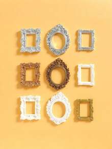 10个/1个复古奢华巴洛克风格树脂相框装饰，圣诞DIY童话娃娃屋迷你相框装饰，适合圣诞娃娃展示，送给家人和朋友的惊喜礼物，珠宝店景观配件