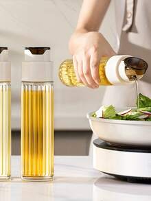 1 Chai dầu thủy tinh, Hộp đựng dầu gia dụng nhà bếp, Bình rót dầu dung tích lớn, Chai đựng gia vị nước sốt/giấm, Lon dầu chống rò rỉ - Nhiều màu - Xem 1