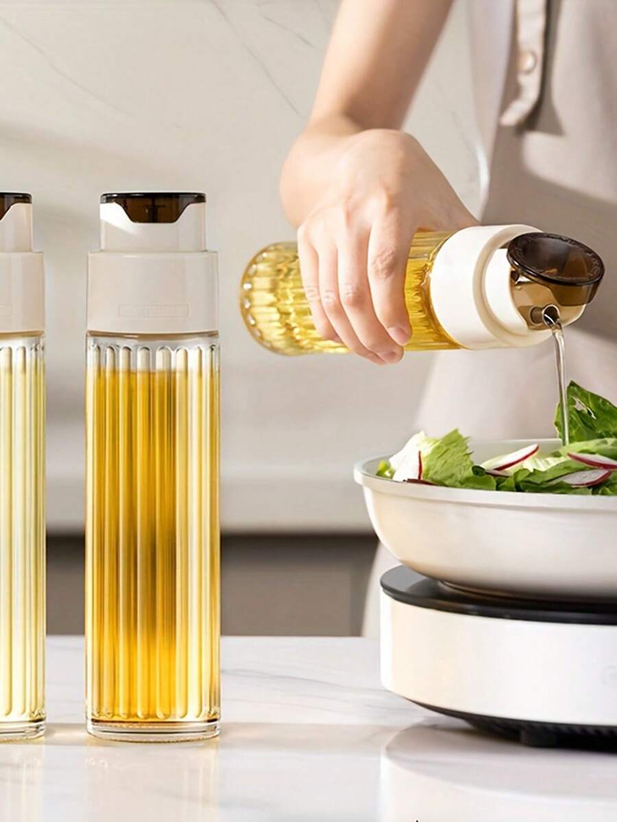 1 Chai dầu thủy tinh, Hộp đựng dầu gia dụng nhà bếp, Bình rót dầu dung tích lớn, Chai đựng gia vị nước sốt/giấm, Lon dầu chống rò rỉ - Nhiều màu - Xem 1