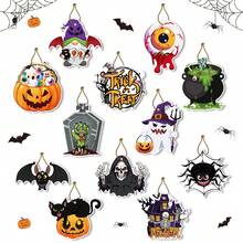 Decoración de fiesta de Halloween, tarjetas y adornos colgantes, decoración colgante de terror y horror para Halloween