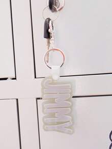 1pc Acrylic Personalized Name Tag Keychain, Perfect Gift For Family And Friends, Colorful, Cute, Kawaii, Millennium Style, Fashionable, Unisex, Casual, Customizable, Ideal Gift For Him/Her - Steel Keychain + White Buckle - View 32