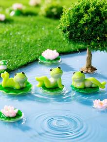 6个随机创意青蛙摆件，微景观装饰元素，桌面房间装饰 - 彩色 - 查看 4