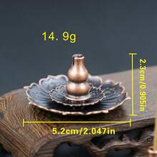 Mittelgroßer Lotus Sanbaoxiang Räucherständer aus Legierung, Zen-Stil Räucherhalter, buddhistisches Zubehör, Heimdekoration für Meditation, kreatives religiöses Geschenk, für den grenzüberschreitenden Handel