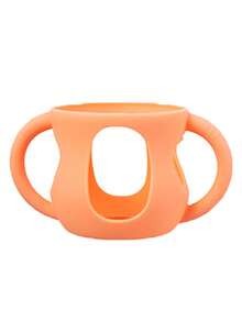 1个硅胶套，适用于天然玻璃婴儿奶瓶，硅胶材质，易握手柄，防摔保护，兼容4/8盎司玻璃瓶 - 彩色 - 查看 16