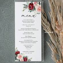 5/20/50 piezas Tarjetas personalizadas del menú de boda, Tarjetas de mesa del menú de boda personalizadas, Tarjetas del menú de restaurante - Blanco - Ver 2