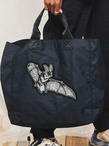 1 Pair Of Black & White Bat Patches – Punk & Gothic Style Embroidered Patches, Ideal For Decorating Jackets, Hats, Or Bags. Iron-On/Sew-On Design Available. - 彩色 - 查看 9