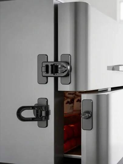 2 piezas Cerradura blanca fácil de instalar para refrigerador y congelador - No se necesitan herramientas ni perforación, adecuada como regalo para el Día del Padre, Día de la Madre, amigos, novios/novias, familia, maestros, colegas