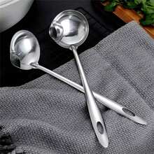 1pc Pot Separator, Oil Separator, Household Kitchen Tool, Stainless Steel Oil Separator Soup Ladle Gravy Food Fat Separator Skimmer Spoon, Grease Strainer Separater Hot Pot Oil Filter Spoon - 1 - View 5