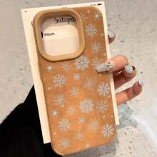 Funda protectora de pantalla completa con diseño de copos de nieve y lentes de alta calidad. Compatible con los modelos 13 Pro, 14 XS, 16 Plus, 12, 15 y 11. Resistente y cómoda. Fabricada en piel sintética suave. - Colores mixtos 1 - Ver 1