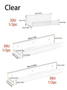 Kệ treo tường acrylic nổi - Bộ 2 kệ lưu trữ gắn tường, kệ lưu trữ phòng tắm, kệ sách nổi, phù hợp cho phòng tắm, phòng ngủ hoặc nhà bếp - Lắp đặt dễ dàng bằng keo dán (không cần khoan) hoặc vít (cần khoan) - Kệ hiện đại - Nhiều màu - Xem 12