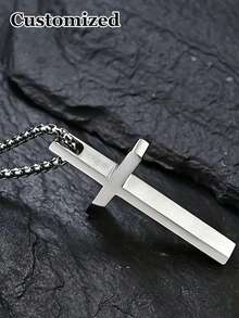 Custom Fashion Stainless Steel Cross Pendant Necklace, Custom Titanium Steel Cross Necklace, Versatile, Custom Sweater Chain, Accessories Suitable For Daily Wear, Unisex, Multifunctional, Decorative, Exquisite, Fashionable, Colorful, Unique, Can Be Used As A Unique Gift For Birthdays, Wedding Anniversaries, Girlfriends, Boyfriends, Parents, Wives, Husbands, Sisters, Brothers - Multicolor - View 5