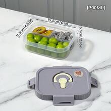 1pc Transparent Plastic Divided Lunch Box With Handle, Portable Leak Proof Bento Box With Compartment, Microwave Fruit Salad Food Storage Container Lunch Container, Meal Prep Box For StudentAdult Use In Home, Office, Camping, Picnic, Back To School - Multicolor - View 19