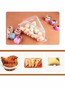 Kuchenscheiben Plastikbehälter, Kuchenträger, rechteckige Kuchenbehälter mit Deckel, transparente individuelle Kuchenboxen, Lebensmittelbehälter, To-Go-Boxen für Desserts, Kuchen, Kekse, Pasta, Sandwiches, für Partys, Geburtstagsdekoration, Küchenorganisatoren und -aufbewahrung, Küchenartikel, Feste, Partys, für Halloween oder Weihnachtspartys, für Käsekuchen, Torte Dessert Dreieckdesign, einfach zu lagern und auszustellen für Zuhause, Bäckerei und Café